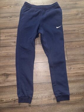 Nike Kids Navy Jogger Pants with White Swoosh